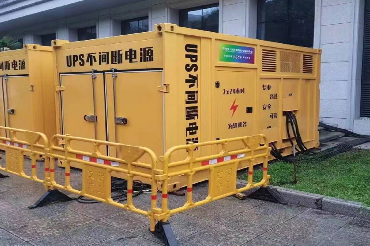 鄞州发电机租赁施工现场